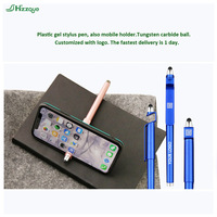 Pulpen Stylus Layar Sentuh 3-in-1 Promosi dengan Logo Kustom, Tinta Gel Hitam Ujung 0.5mm, Plastik, Cetak UV