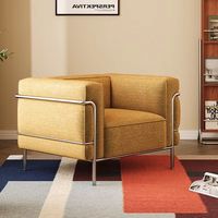 Canapé individuel en velours chenille Bauhaus, design minimaliste et décontracté pour salon, personnalisable, design linéaire pour usage domestique