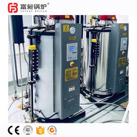 Chaudière à vapeur industrielle verticale basse pression - Petit brûleur combiné gaz/diesel pour cuisson et traitement, structure à tubes d'eau