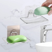 Support mural pour savon en acier inoxydable sans perçage, porte-savon à ventouse avec drainage pour salle de bain