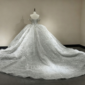 Vestido de Novia de Lujo Xs275, Plateado, Brillante, con Cuentas de Cristal Hechas a Mano, Jancember - Product Image 6