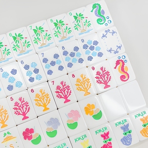 Eleshine ES-MJ94Y Luxury Tropical Palm <b>Garden</b> Theme Mahjong Set 4 Players Durable Ceramic - Product Image 5