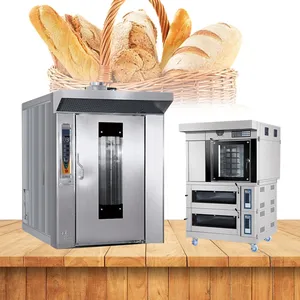 Peralatan panggang oven putar nampan otomatis 12/16/32/64 mesin pembuat roti untuk iklan roti