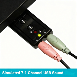 Adaptor Audio <span class=keywords><strong>7</strong></span>.1 dengan 71 Mikrofon USB untuk PC 2 in 1 Soundcard <span class=keywords><strong>7</strong></span>.1/71 USB 2.0/20 Mini Sound Card Adapter USB Koneksi AUX - Product Image 3