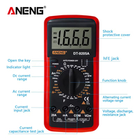Multimètre ANENG DT9205A 1999 Comptes Numérique True RMS Professionnel Testeur de Courant AC/DC HFE Ohm Capacité Voltmètre Détecteur