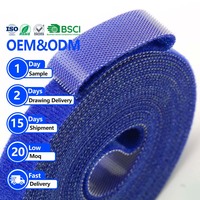 Vente en gros de ruban adhésif en nylon de 25 m, résistant à la chaleur, réutilisable, double face, attaches pour câbles, boucle auto-agrippante, logo personnalisé