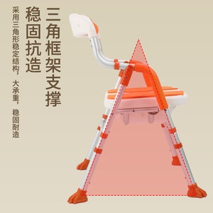 Chaise de douche en alliage d'aluminium Yishoufu, réglable en hauteur, pliable, portable, équipement de sécurité pour la salle de bain des personnes âgées - Product Image 2