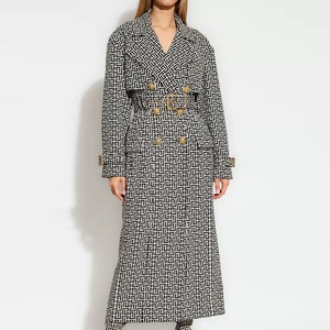 AIMEISI all'ingrosso Casual elegante Over the Kneee Jacquard giacca da cintura Plus Size giacca a vento lunga <span class=keywords><strong>Trench</strong></span> da donna cappotti invernali - Product Image 1