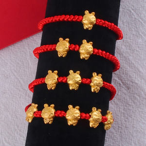 Mascot Five Fortunes สร้อยข้อมือเชือกกระต่ายสีทองสีแดง,สร้อยข้อมือนำโชคดีๆนำโชคปีใหม่สไตล์จีนปี2023 - Product Image 3