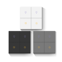 Tuya Zigbee AG Interrupteur mural en verre trempé 1-8 Gang Smart Switch pour fil en direct et neutre