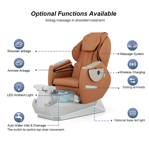 Fauteuil de manucure et pédicure spa doré avec <span class=keywords><strong>bassin</strong></span> <span class=keywords><strong>pour</strong></span> les pieds, <span class=keywords><strong>pompe</strong></span> de vidange sans tuyau, mobilier de salon de manucure moderne, vente en gros à prix abordable - Product Image 4