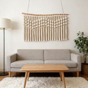En stock, <span class=keywords><strong>tapisserie</strong></span> murale en macramé minimaliste nordique pour une décoration intérieure chaleureuse - Product Image 2