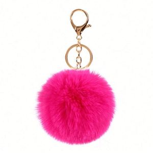 En gros Porte-clés pompon en fausse fourrure de lapin, doux et moelleux, pour sacs, sacs fourre-tout et voitures, idéal comme cadeau - Product Image 1