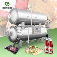Industri Horizontal 500l Double autoklaf semprotan air Retort Canner jamur alat sterilisasi mesin untuk Jam