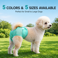 Culotte absorbante réutilisable pour chienne, respirante en maille, super absorbante, avec trou pour la queue, ajustable pour toutes les tailles