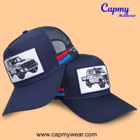 Personnalisé Votre Logo Camionneur Chapeaux Tissé Patch Qualité Haut Profil Broderie Patch 5 Panneau Sports Australie Pays Casquettes de Camionneur