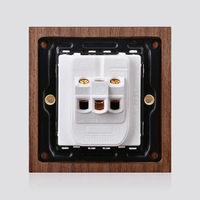 Interruptor de palanca de madera maciza de nogal LangYeao con palanca de latón, 10A 250V, placa de pared vintage retro con USB 5V 2.1A para el hogar y hoteles