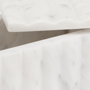 Marble Ridged <b>Storage</b> <b>Box</b> With Lid For Jewelry Keepsake Home Decor Modern Accent <b>Shelf</b> Display - Product Image 5
