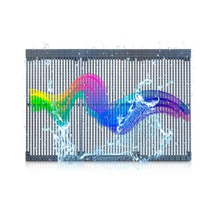 Haute Définition P10 P16 P25 P33 Led Grille Écran Pleine Couleur Fenêtre Transparent Publicité Translucide Led Grille Écran D'affichage