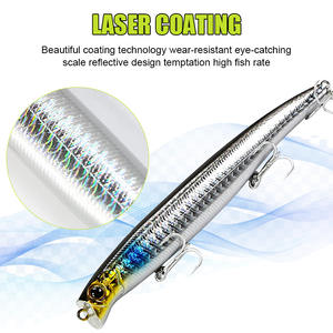 Señuelo duro Artificial con revestimiento láser de Material ABS al por mayor, señuelo duro 3D con ojos naturales, 8 colores, acción flotante, 130mm, 20G, señuelo Minnow para bajo - Product Image 5