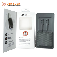 Boîte cadeau pliable de luxe pour câble USB, fermeture magnétique, recyclable, gaufrée, imprimée sur mesure avec poignée pour l'électronique grand public