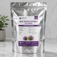 Extrait de Chardon-Marie Naturel en Poudre 80% Silimarine Qualité Alimentaire Soluble dans l'Eau Emballage en Verre et Bouteille