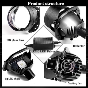 Factory Customized OEM ODM <b>Auto</b> <b>Lighting</b> <b>System</b> S8 H4 Super Bright LED Car Motorcycle Headlight 2.5 Inch 12V LED Projector Lens - Product Image 2