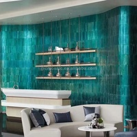 2025 galvanisé Slip pierre mur intérieur métro tuile métal coloré briques lumineuses mosaïque hôtel salle de bain décoration carreaux muraux