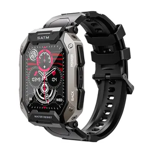 C20 PLUS jam tangan pintar pria, arloji layar 1.81 inci fungsi panggilan kebugaran luar ruangan, pelacak kesehatan gaya olahraga tahan air 1ATM