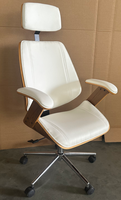 Fauteuil de haute qualité avec dossier haut et siège large Chaise de bureau ergonomique en bois courbé Chaise pivotante du Brésil