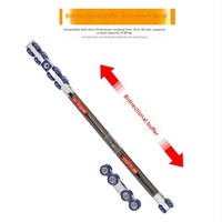 Rail de suspension pour porte coulissante bidirectionnelle en alliage de zinc sans cadre avec poulie amortissante pour portes en verre de salle de bain