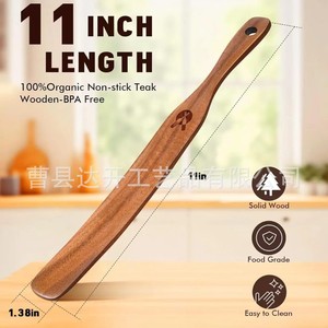 Espátula de madera para mezclar pasta, postres, ensaladas, utensilio de cocina, apto para alimentos, solo lavar a mano - Product Image 5