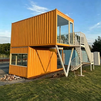 Maison conteneur préfabriquée à 2 étages en gros, bâtiment modulaire à ossature acier, kiosque familial pour café et commerce