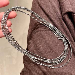 Collier superposé perlé pour femme, chaîne à billes en strass de cristal, longs colliers tendance pour l'automne-hiver 2026, bijoux de mode - Product Image 5