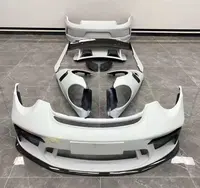 Parachoques de coche estilo Gt3 de media fibra de carbono, capó de motor, alerón trasero, Kit de carrocería para Porsche 911 991