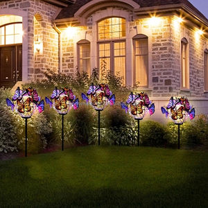 Papillon solaire piquet de jardin en métal lumières de jardin solaires sculpture de vent décorative extérieure pour la lumière led étanche de cour - Product Image 2