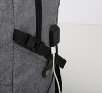Sac à dos intelligent imperméable gris personnalisé pour étudiants, hommes, voyages scolaires et professionnels avec protection antivol USB