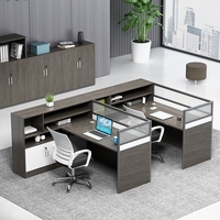 Bureau de travail modulaire avec cloison, poste de travail individuel, mobilier de bureau commercial, ensemble table et chaise de bureau