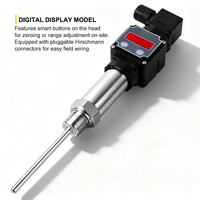 Transmitter Suhu Digital Terintegrasi OEM/ODM Baja Tahan Karat 4-20mA/RS485 Layar LED IP65 Modbus Resolusi 0.1C Kelas Presisi