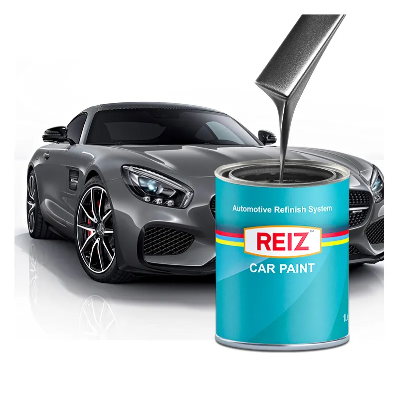 REIZ yüksek performanslı araba Refinish akrilik boya seramik kaplama 2K otomatik vücut siyah metalik gri mat gümüş araba boyası