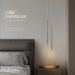 Aisili lampu gantung led silinder panjang, lampu gantung modis Modern untuk ruang keluarga Kamar Tidur bar