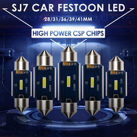 Brieyes Crystal White C5W SJ7 Ampoule LED Festoon Haute Puissance Sans Erreur 28mm 31mm 36mm 39mm 41mm 42mm 44mm 12V 6000K Accord