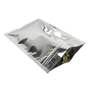 Sacchetto in Alluminio Autosigillante Placcato Argento con Chiusura a Zip per Confezionamento di Caffè in Grani, Tè e Polveri - Product Image 3