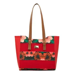 Bolso Tote de Yute Ecológico para Mujer Fana Elio Rojo Personalizable con Serigrafía de Letras a Medida Mediano y Económico para Almacenamiento de Alimentos - Product Image 3
