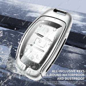 Funda Protectora <span class=keywords><strong>de</strong></span> Llavero <span class=keywords><strong>de</strong></span> Coche <span class=keywords><strong>de</strong></span> Aleación <span class=keywords><strong>de</strong></span> Zinc y Cuero para Hyundai Elantra, Sonata, Tucson, <span class=keywords><strong>Santa</strong></span> <span class=keywords><strong>Fe</strong></span>, Accent, Duradera - Product Image 2