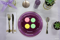 Assiette de table transparente en plastique, style nordique glacier, pour mariage, luxe léger, dorée, fantaisie