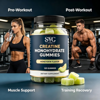 Gummies de créatine monohydrate saveur melon d'hiver OEM ODM, 120 unités, favorisent la croissance musculaire et les performances sportives
