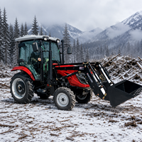 Tracteur à roues 4x4 de 80 CV avec châssis renforcé, cabine climatisée et système hydraulique robuste pour travaux agricoles professionnels