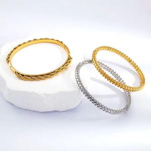 Luxury Inspired Trendy Designer Stainless Steel <b>Bangle</b> <b>Bracelet</b> Unisex - Product Image 2