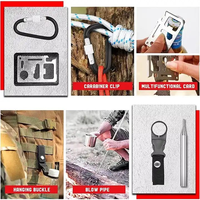 Kit de survie à outils multiples pour l'extérieur 17 en 1 Accessoires de camping Équipement de survie